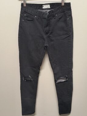 Free People Black Distressed Skinny Jeans